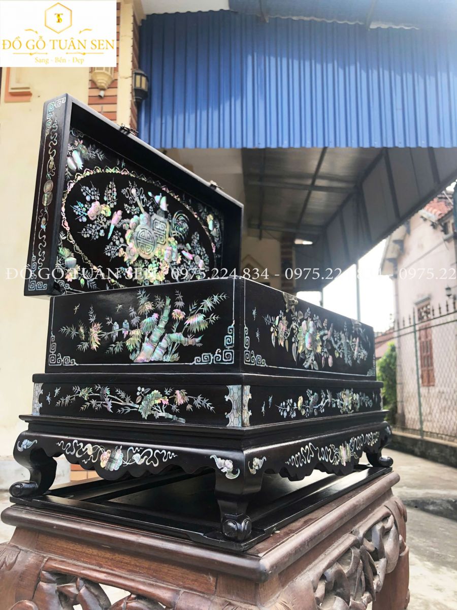 Thông tin kích thước Tráp gỗ khảm ốc